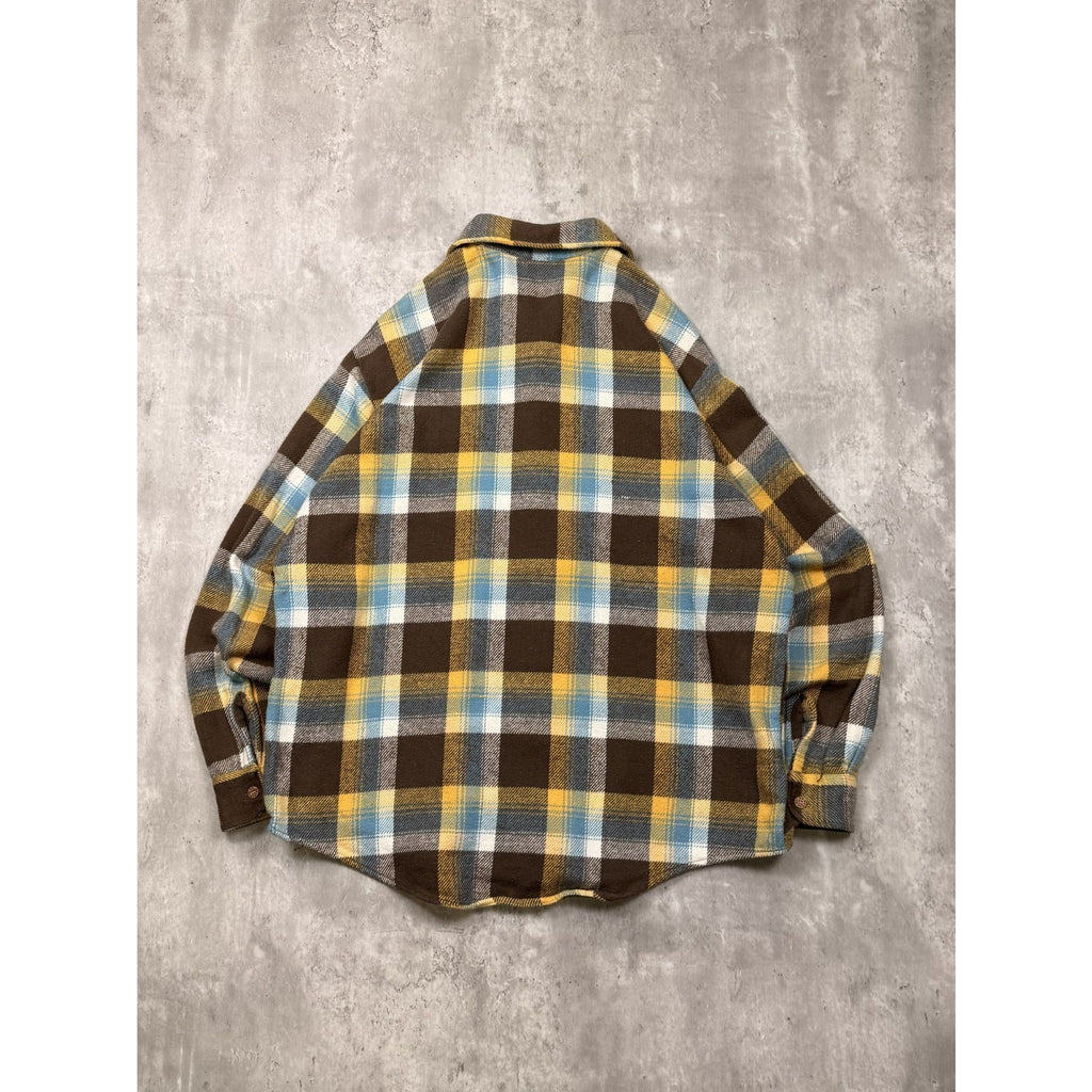 VTG 80s Big Mac Plaid Double Pocket Flannel Long Sleeve Button Up Shirt Size XLT