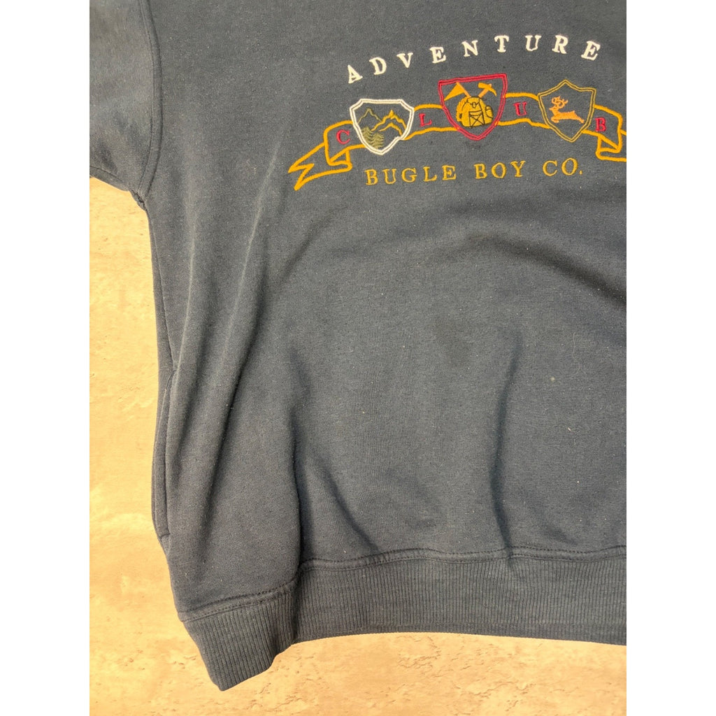 Vintage 90s Bugle Boys Adventure Embroidered Collared Sweatshirt Size XL