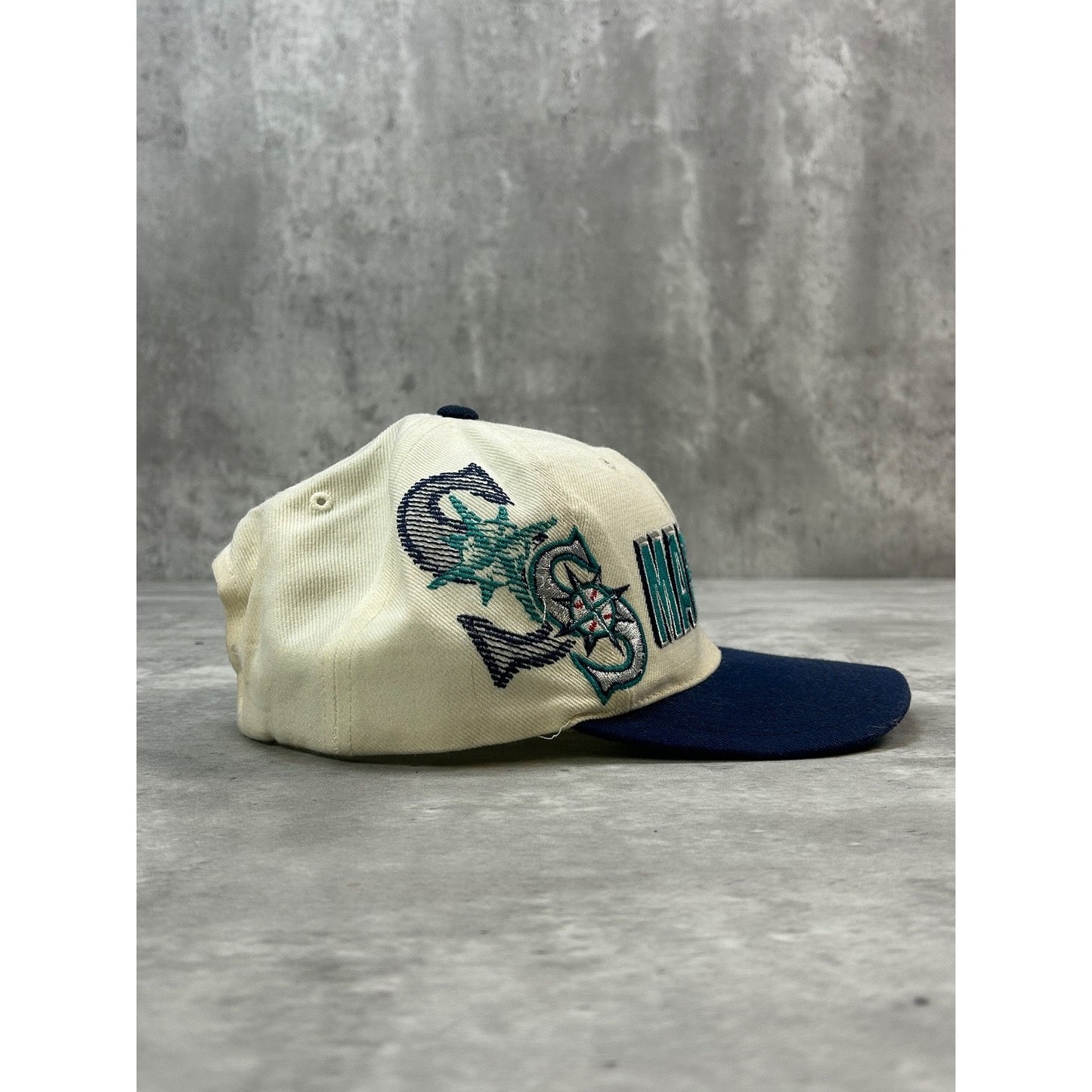 Vintage 90s Seattle Mariners MLB Sports Specialties Shadow Snapback Hat OSFA