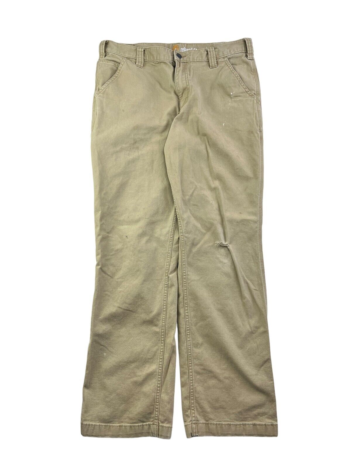 Carhartt Canvas Workwear Relaxed Fit Pants Size 34 Beige