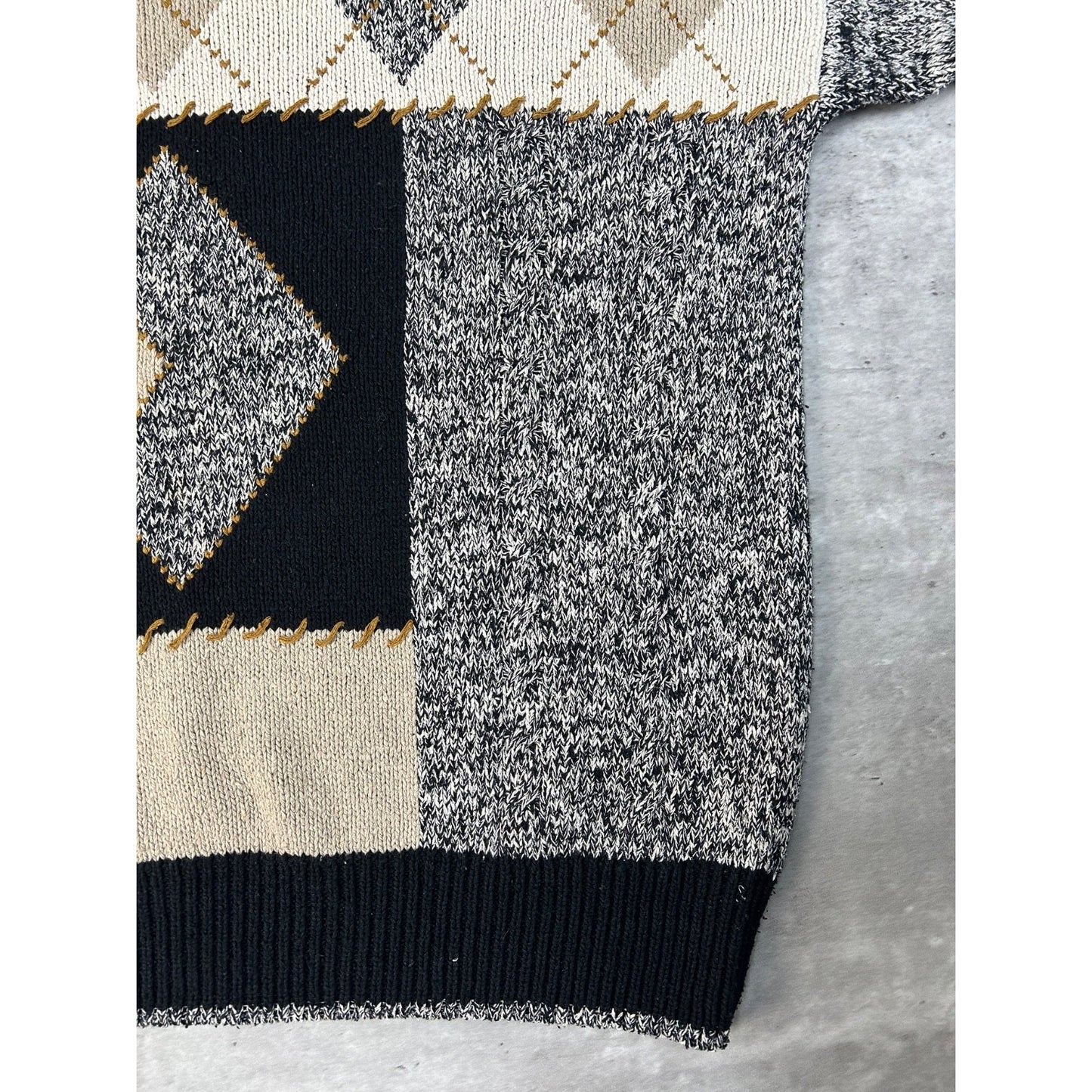 Vintage Croft & Barrow Abstract Print Pullover Knit Sweater Size Medium