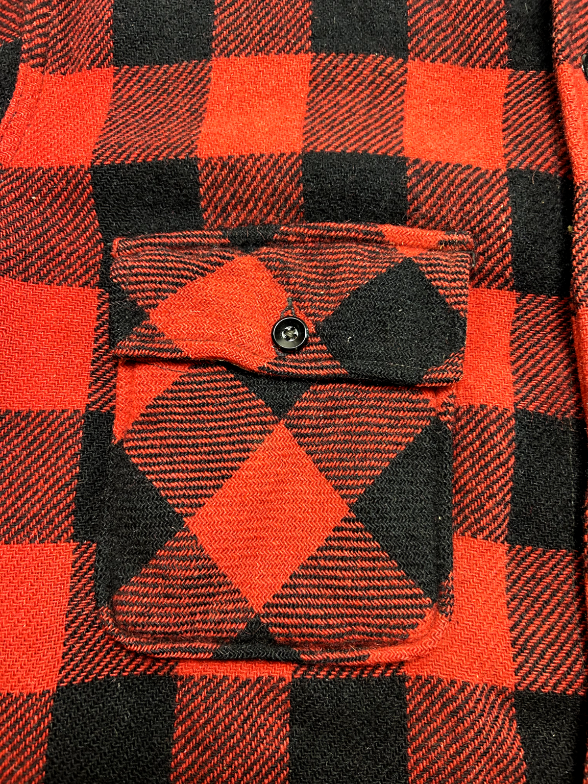 Vintage 50s/60s Pilgrim Buffalo Plaid Long Sleeve Button Up Shirt Size XL