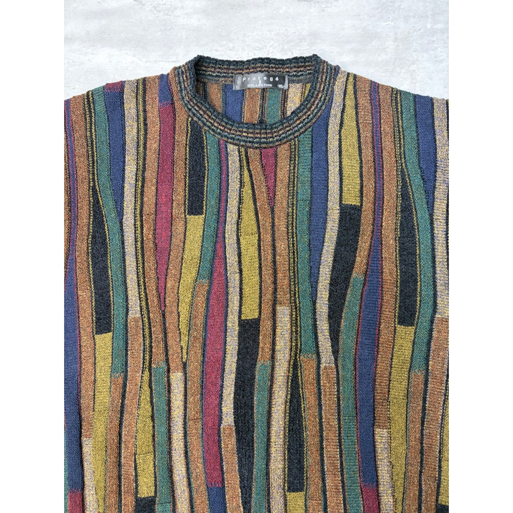 Vintage Protege Geometric Pattern Knit Sweater Size XL