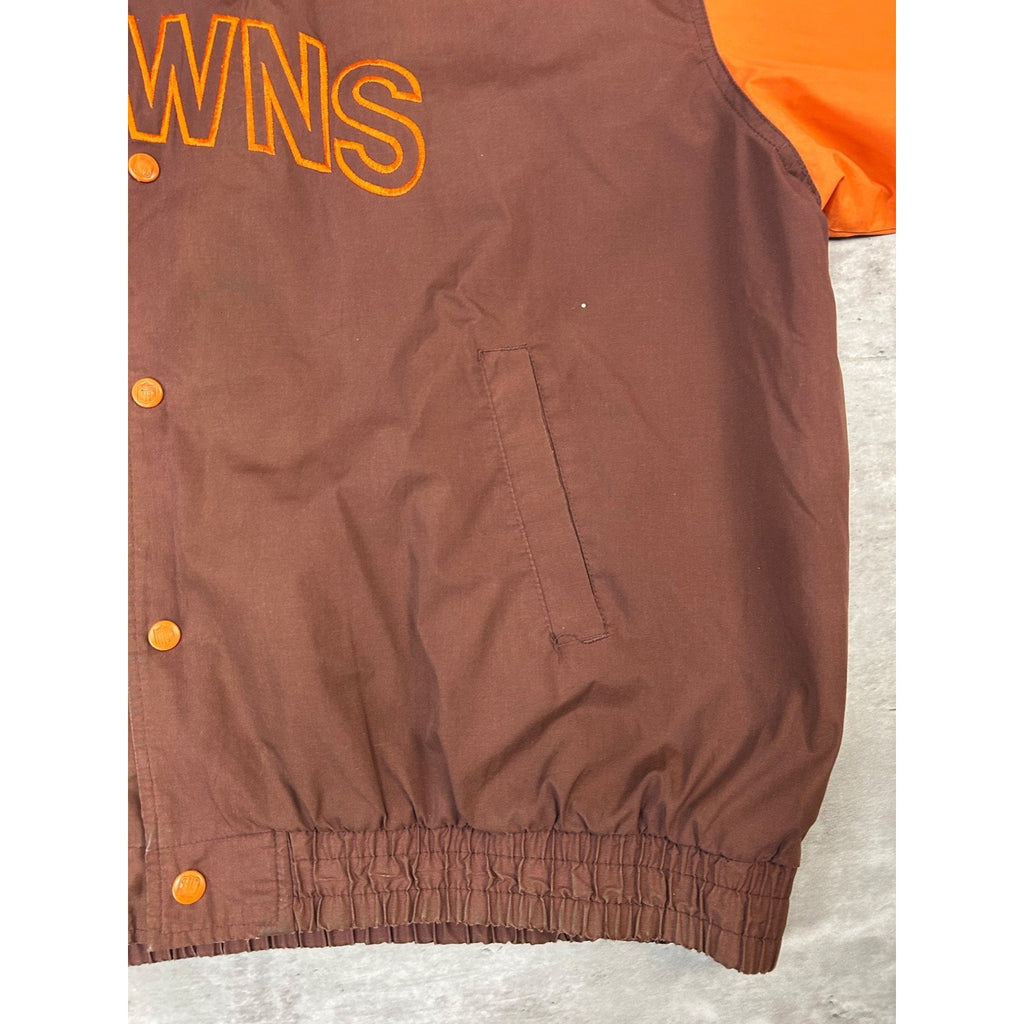 Vintage 90s Cleveland Browns NFL Embroidered Football Bomber Jacket Size 2XL