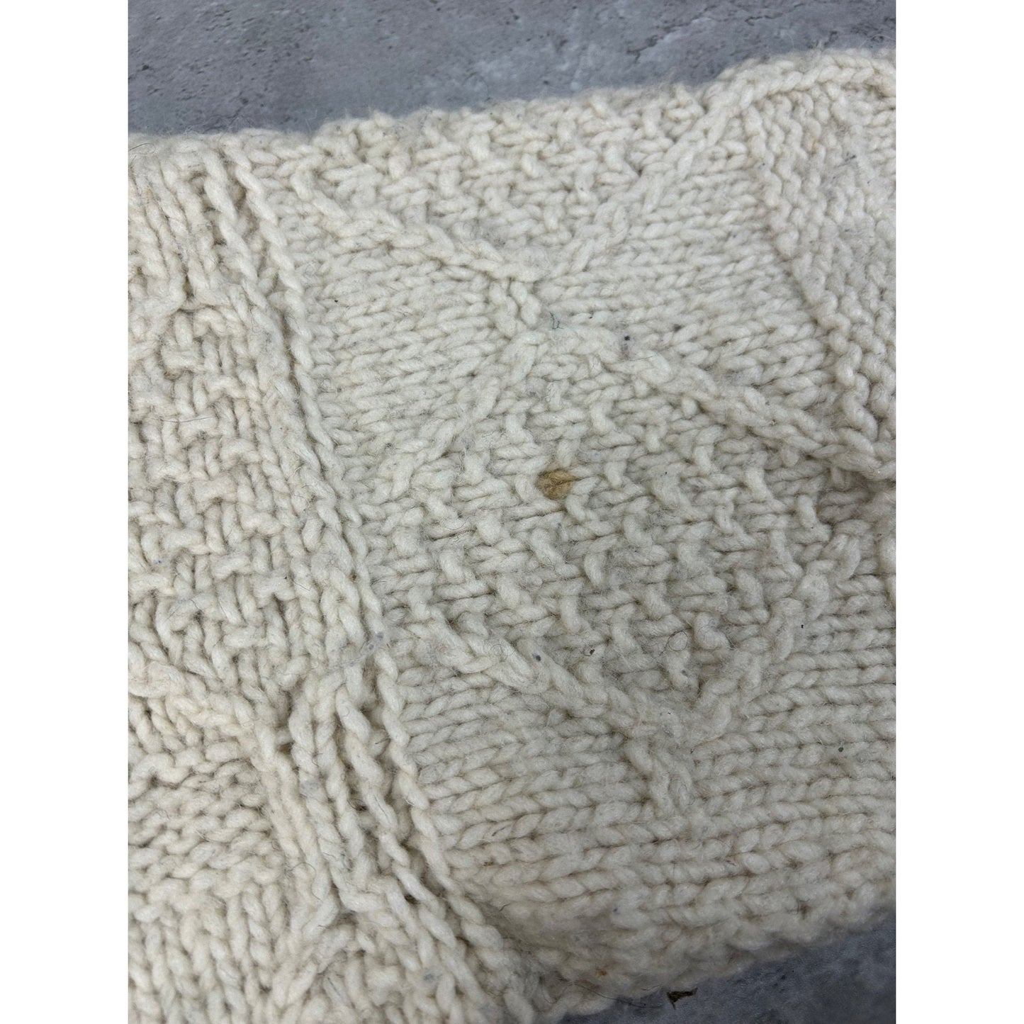 Vintage 80s/90s Cable Knit Diamond Print 1/4 Button Pullover Sweater Size Large