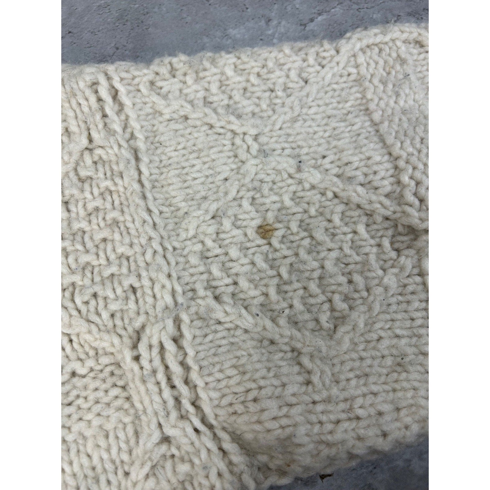 Vintage 80s/90s Cable Knit Diamond Print 1/4 Button Pullover Sweater Size Large