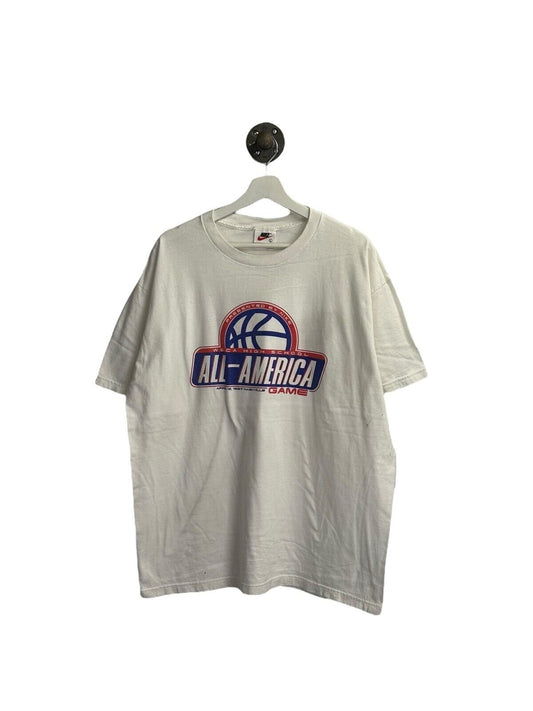 Vintage 1997 Nike WBCA All America Basketball Graphic T-Shirt Size Large 90s