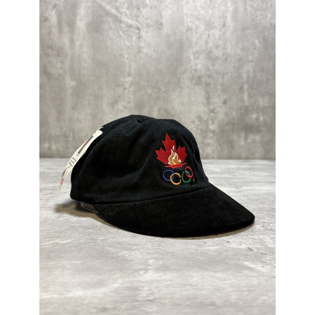 Vintage 90s Team Canada Olympics Embroidered Logo Strapback Hat OSFA
