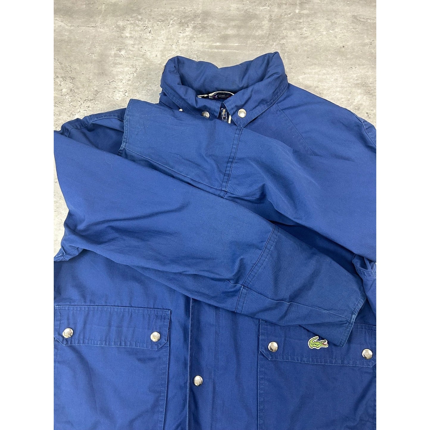 Vintage 90s Lacoste Embroidered Logo Full Zip Multi Pocket Jacket Size Medium