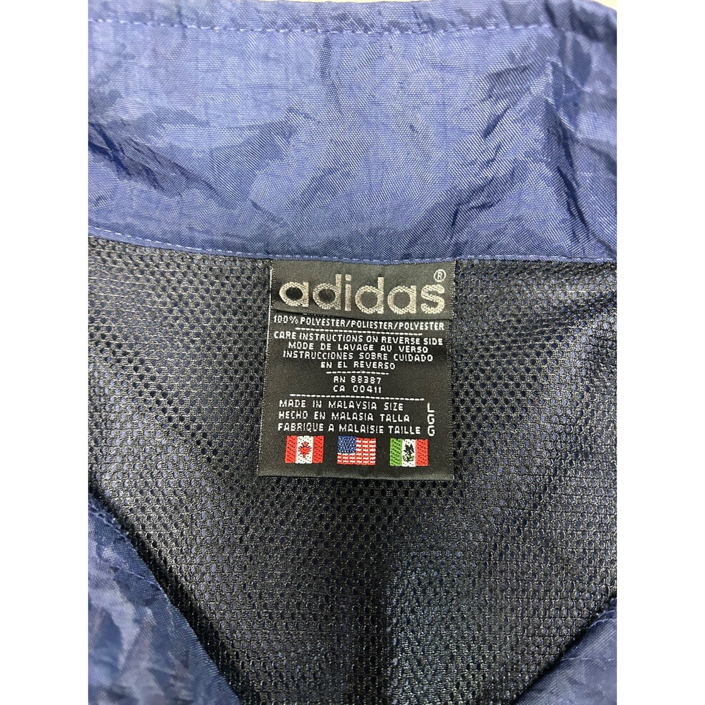 Vintage 90s Adidas Embroidered Logo 1/2 Zip Windbreaker Jacket Size Large