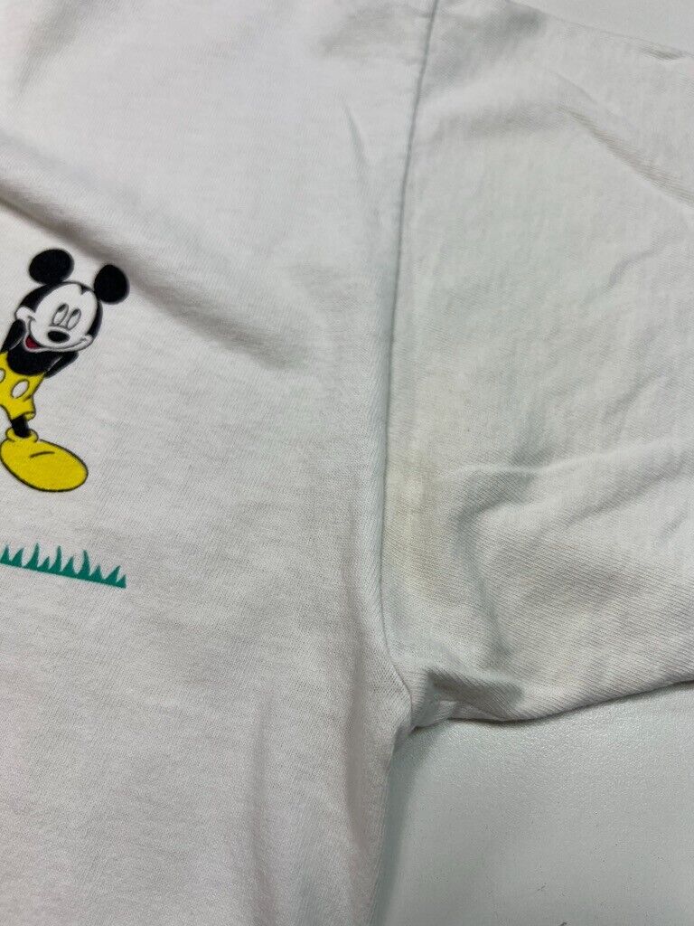 Vintage 90s Disney Mickey Mouse Character Graphic T-Shirt Size Large White