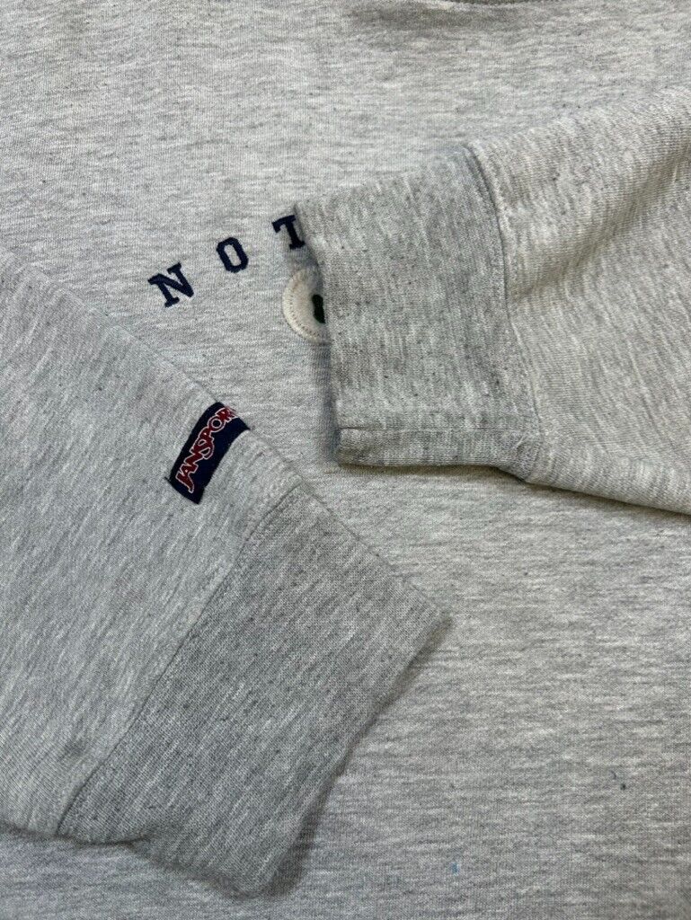 Vintage Notre Dame Fighting Irish Embroidered Logo NCAA Sweatshirt Size XL Gray