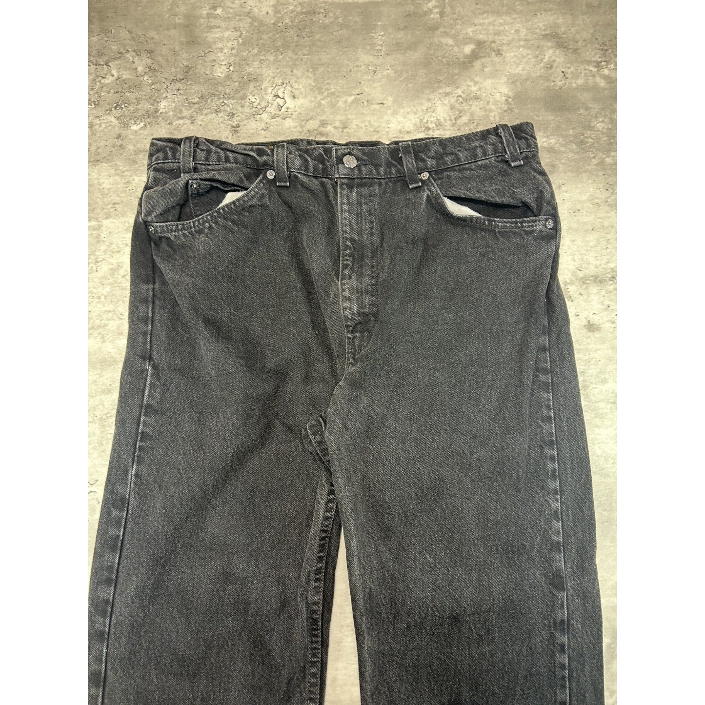 Vintage 90s Levis 505 Black Tab Black Denim Pants Size 36