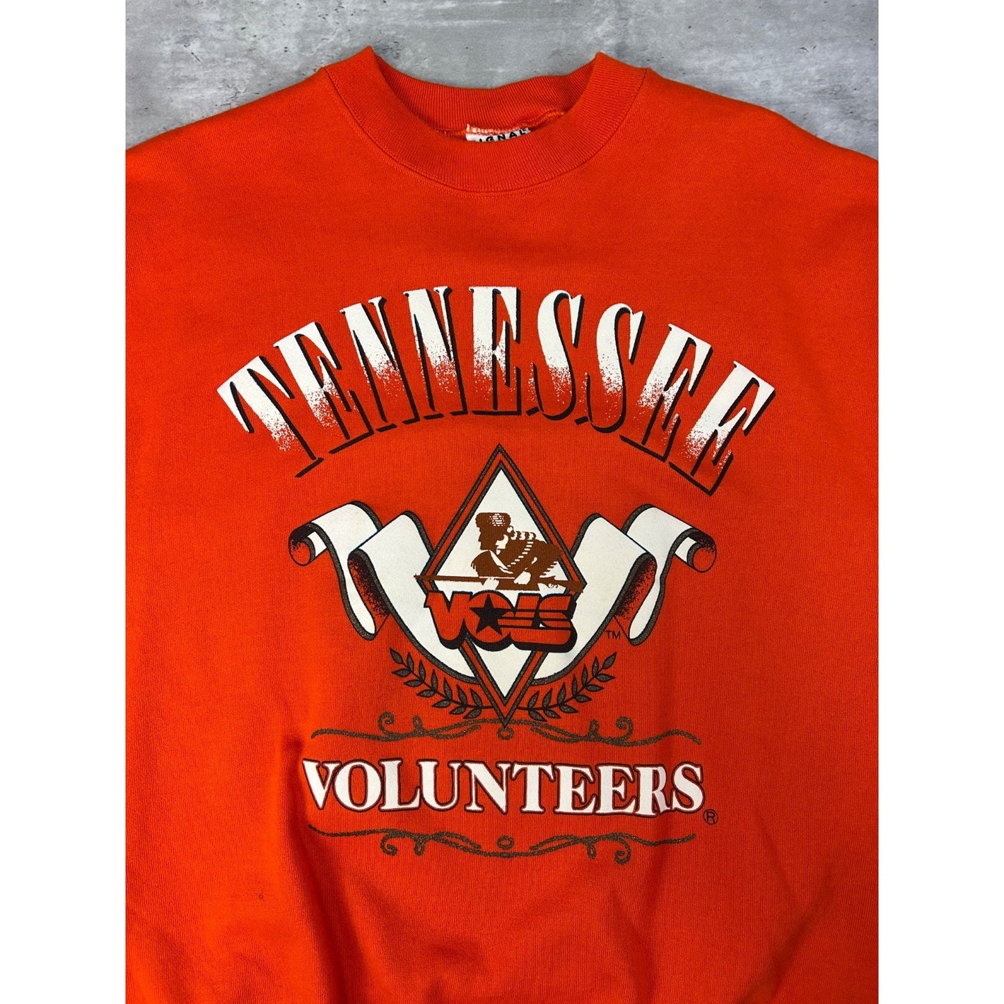 Vintage 90s Tennessee Volunteer NCAA Spellout Graphic Sweatshirt Size XL