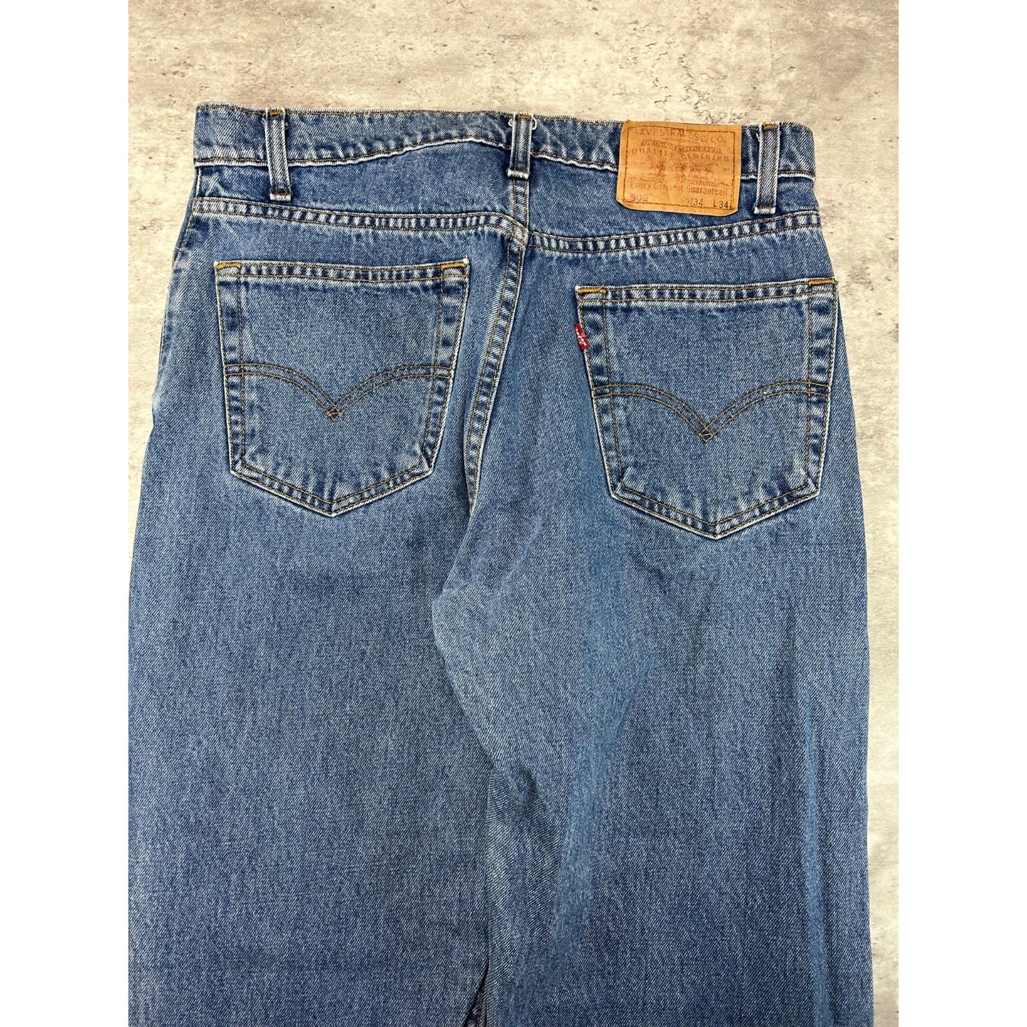 Vintage 90s Levis Red Tab Medium Wash Denim Pants Size 34 Blue