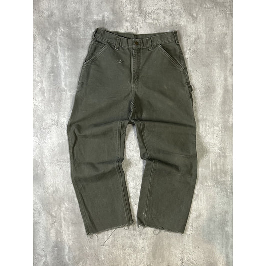 Vintage Carhartt Canvas Workwear Carpenter Pants Size 31 Green