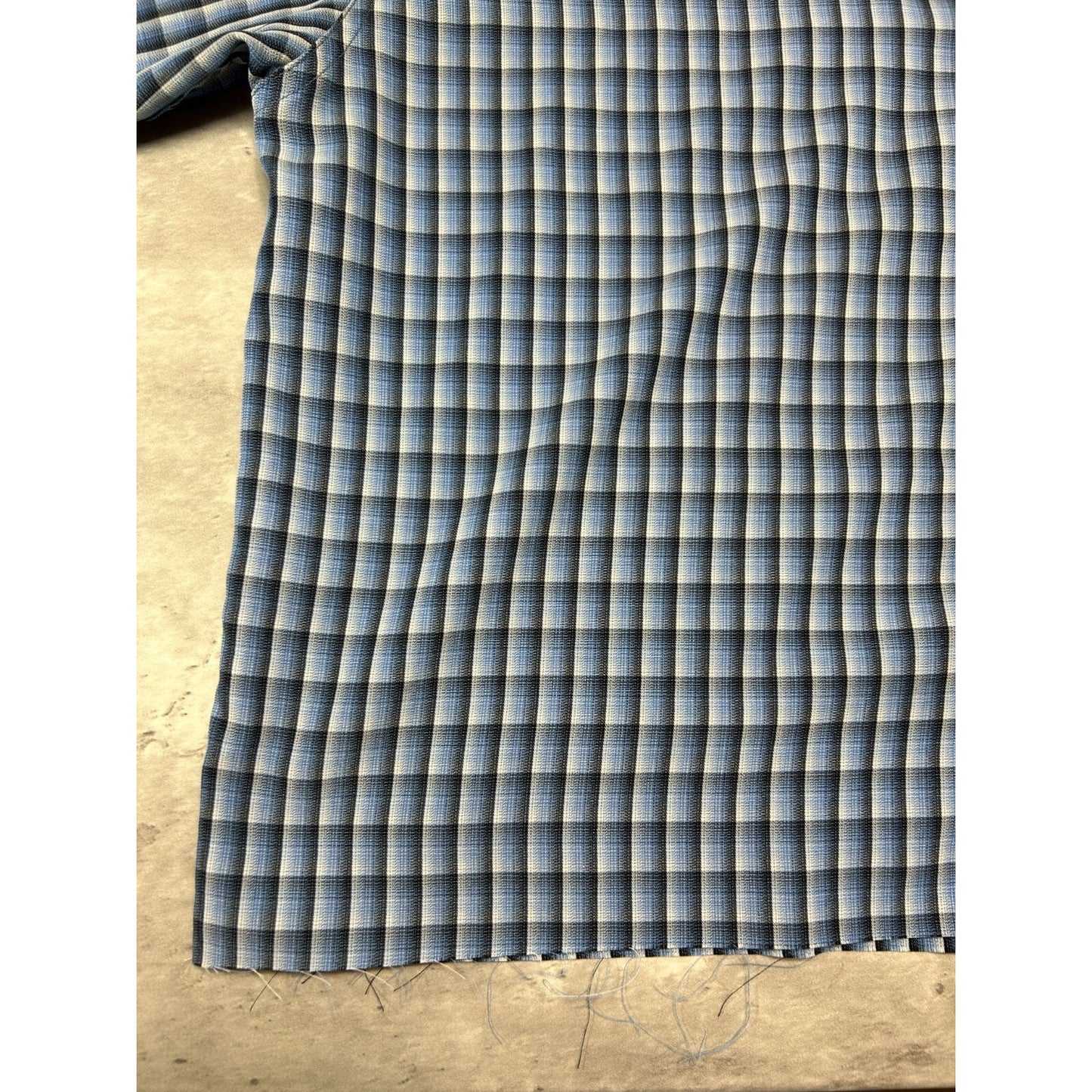 Vintage Designs Single Pocket Plaid Cropped Button Up Shirt Size XL Blue