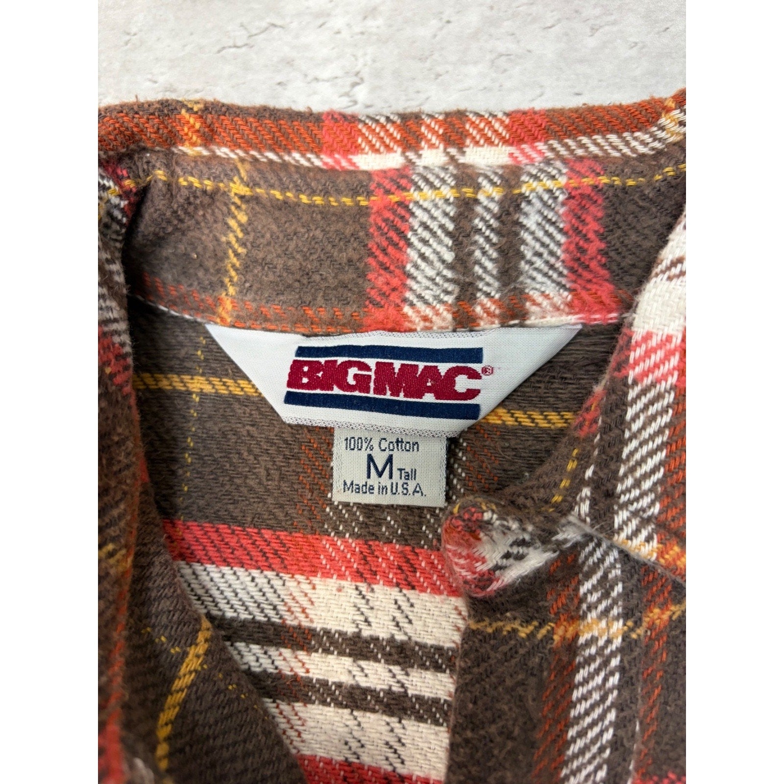 Vintage 1980s Big Mac JCPenney Brown Long Sleeve Button Up Shirt Size MT