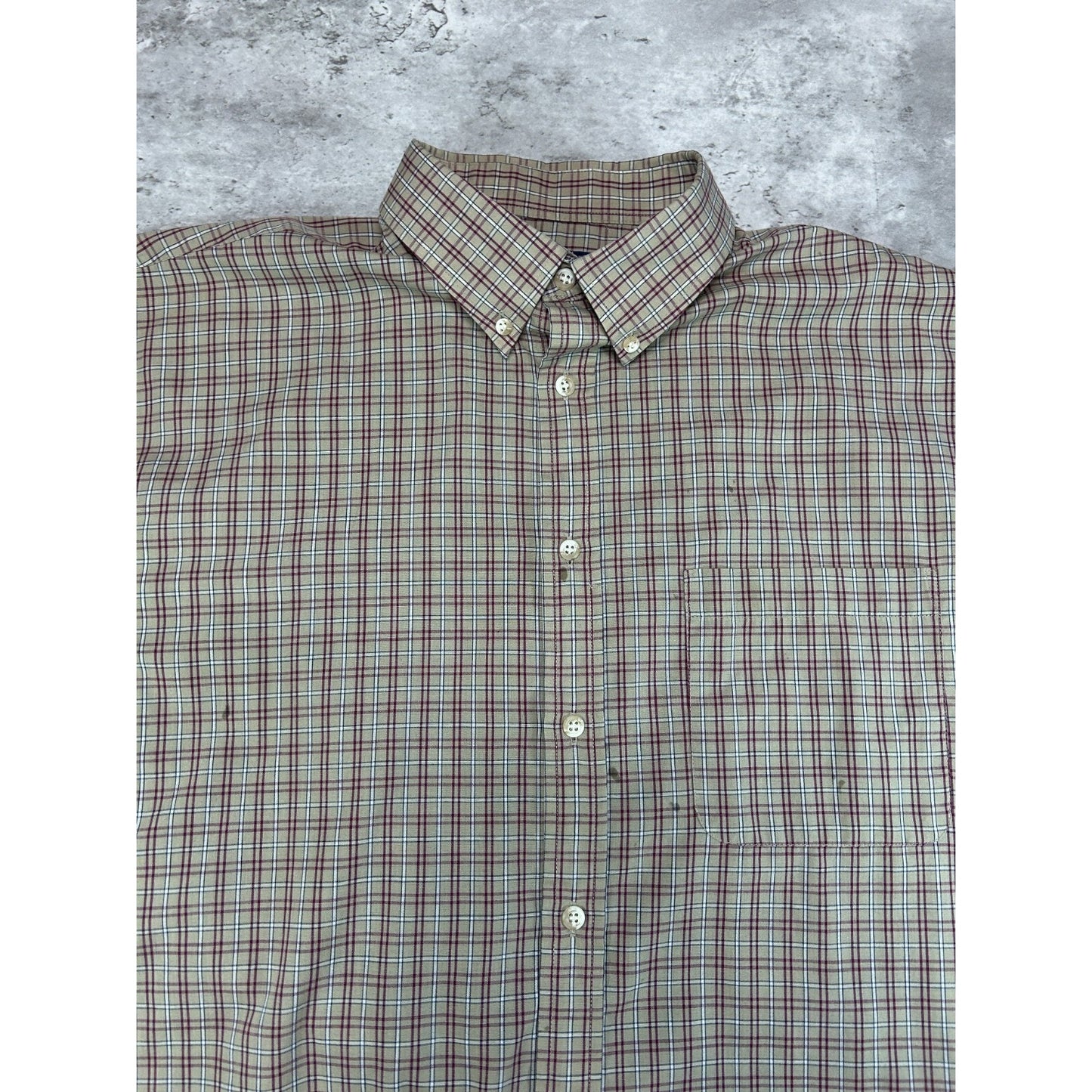 Vintage Brittany Bay Plaid Reworked Cropped Button Up Shirt Size XL