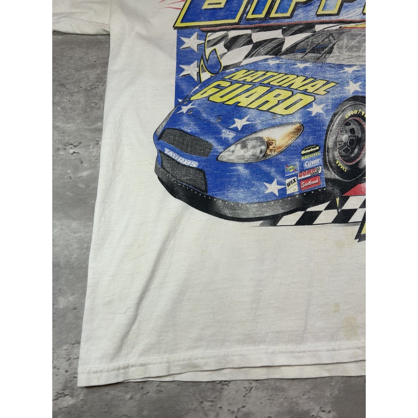 Vintage Greg Biffle #16 Colours Of Speed Nascar Racing T-Shirt Size Large White