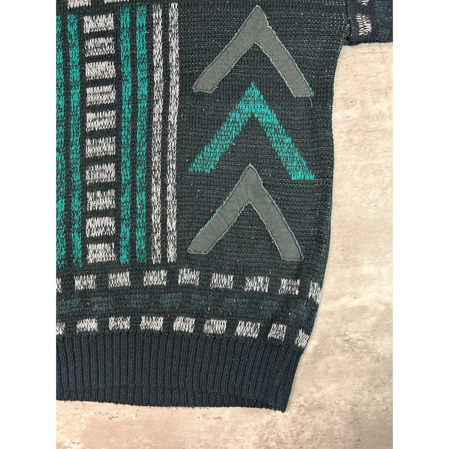 Vintage 90s Abstract Pattern Print Pullover Knit Sweater Size Large