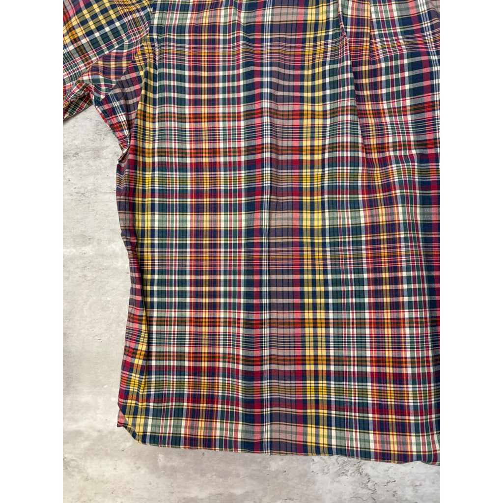 Vintage Polo Ralph Lauren Embroidered Pony Plaid Button Up Shirt Size XL