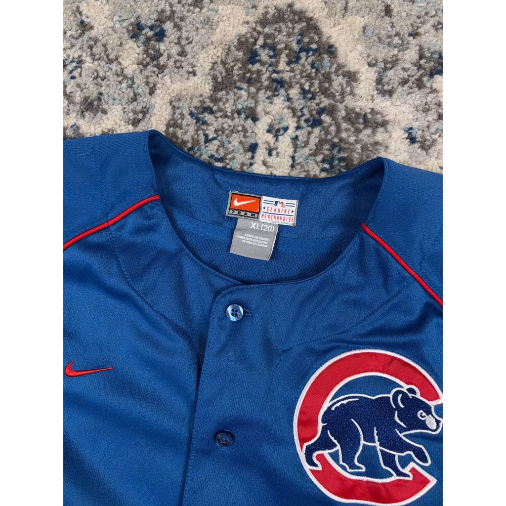 Vintage Chicago Cubs MLB Nike Embroidered Logo Baseball Jersey Size XL YOUTH