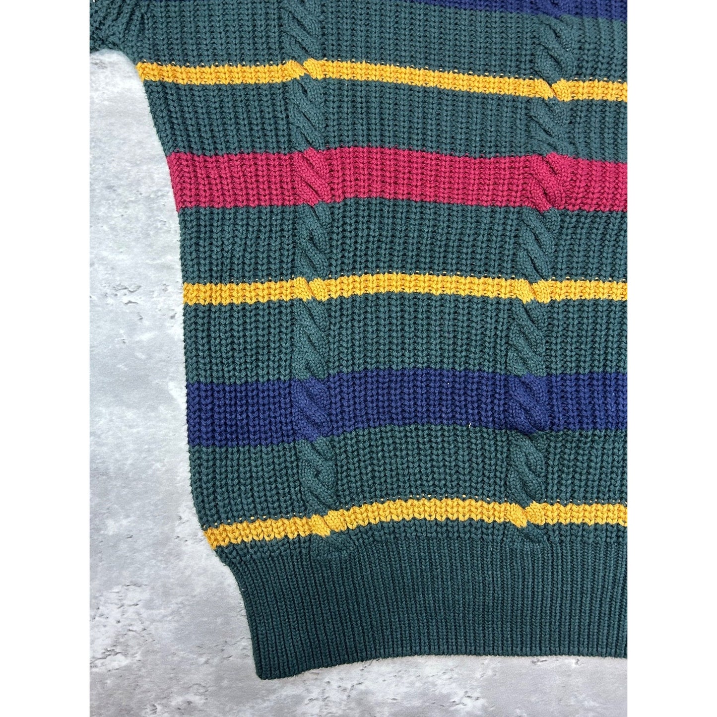 Vintage 90s Claybrooke Striped Pullover Knit Sweater Size Large