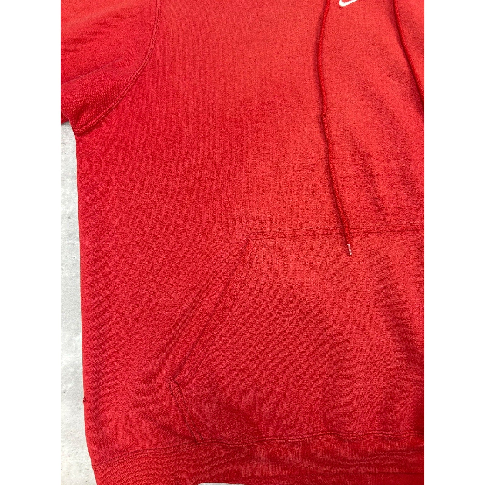 Vintage 2000s Nike Embroidered Middle Swoosh Hooded Red Sweatshirt Size 2XL