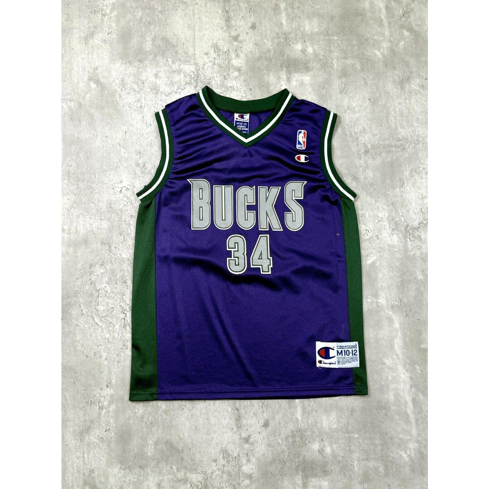 Vintage 90s Ray Allen #34 Milwaukee Bucks NBA Champion Jersey Size Medium YOUTH