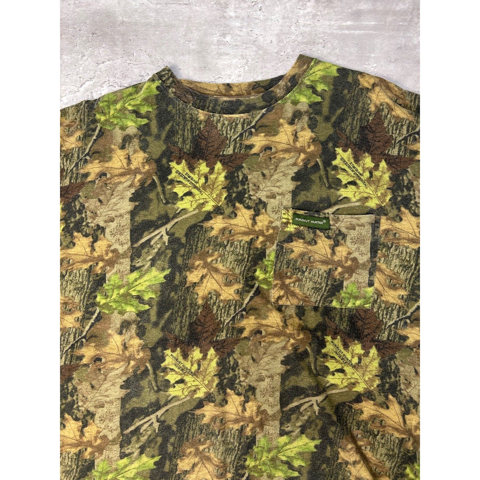 Vintage 90s Nunavut Hunter Tree Camo Hunting Long Sleeve T-Shirt Size Large