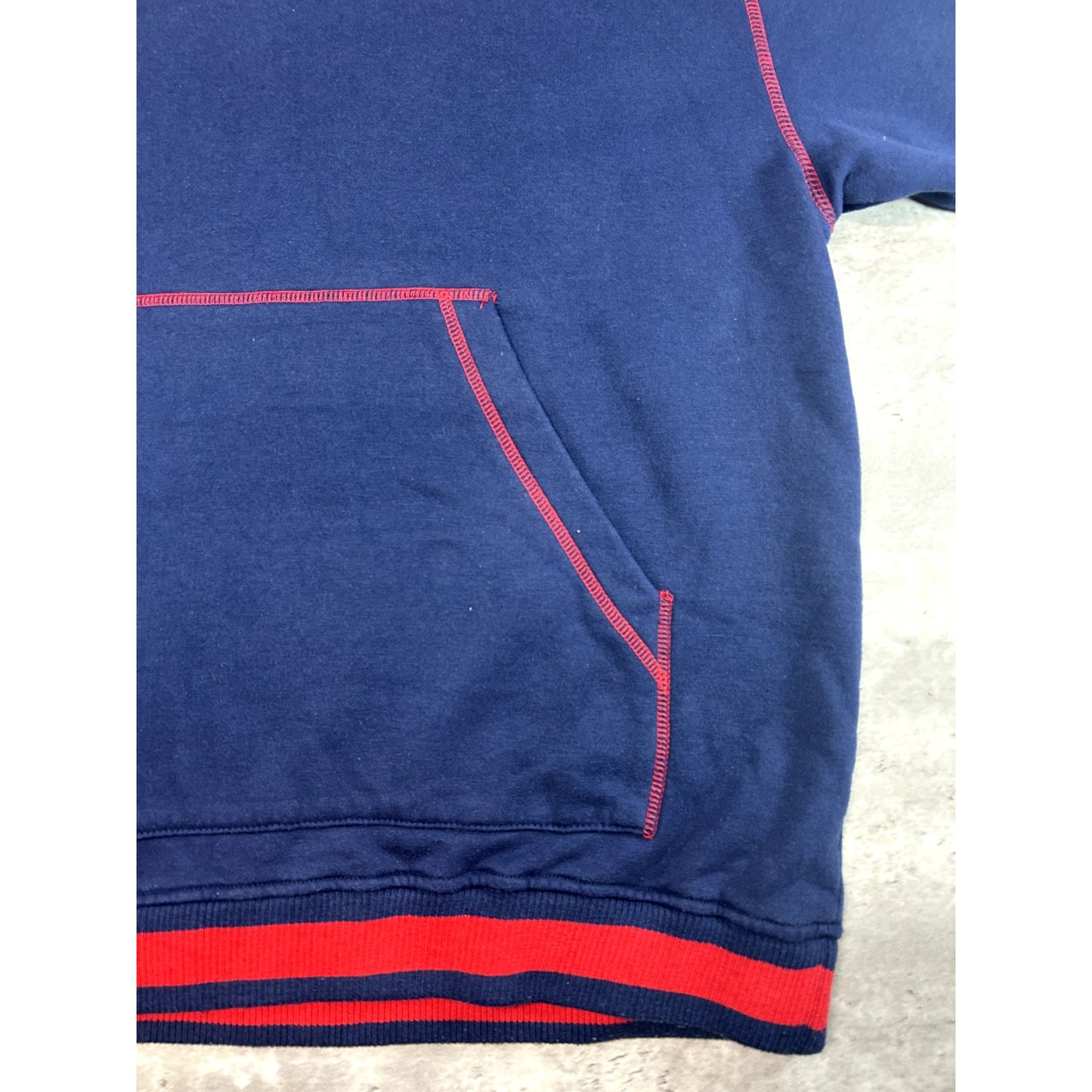 Vintage Budweiser Embroidered Logo Hooded Sweatshirt Size Large Blue