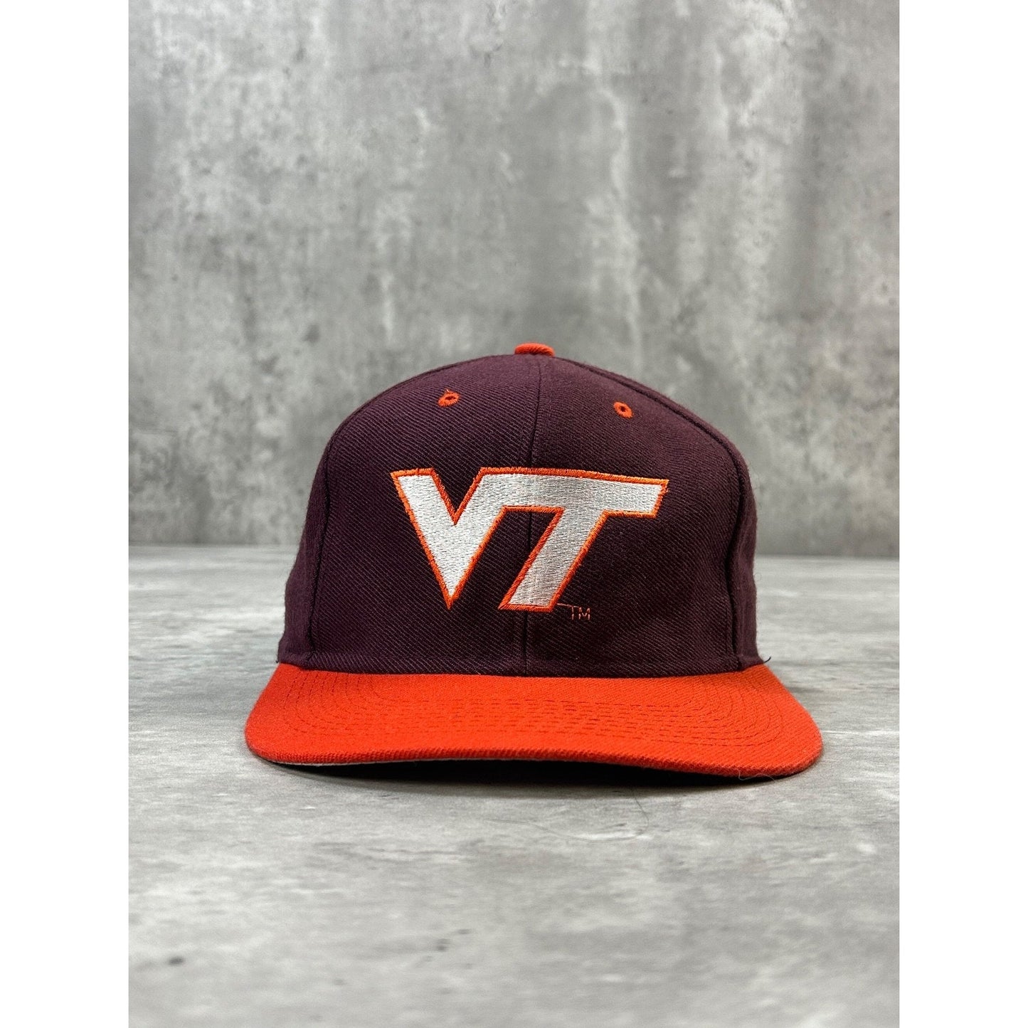 Vintage 90s Virginia Tech Hokies NCAA Embroidered Logo Snapback Hat OSFA