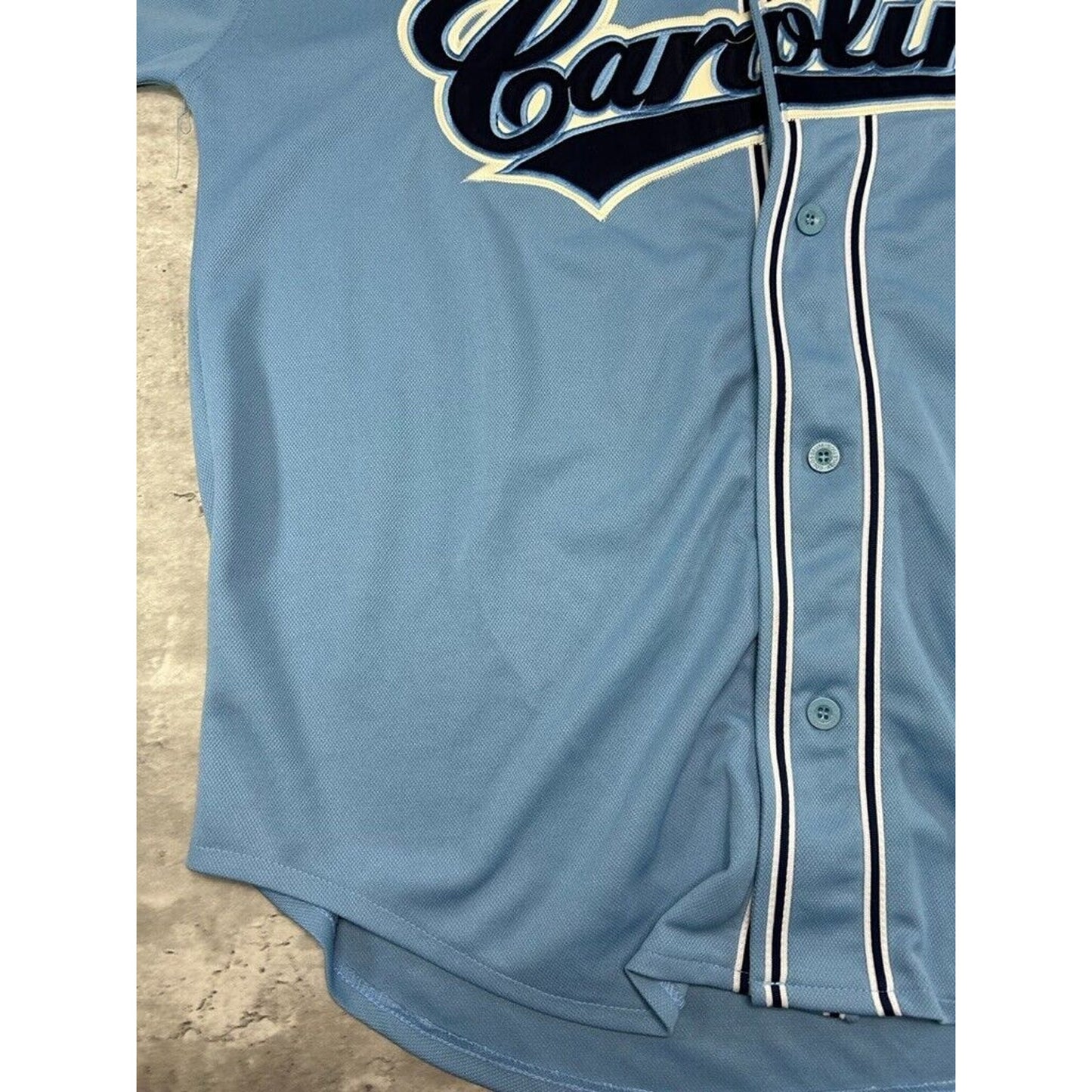 Vintage UNC Tarheels NCAA Tailsweep Script Spell Out Baseball Jersey Size XL