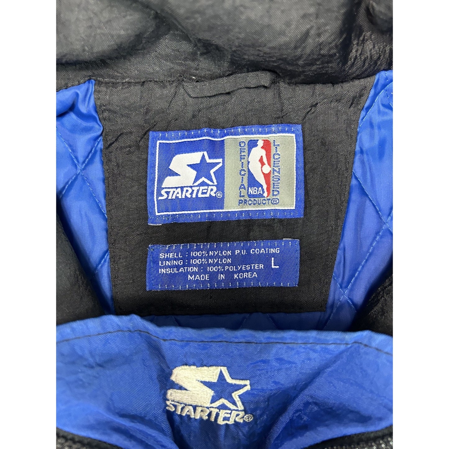 Vintage 90s Orlando Magic NBA Insulated Starter 1/2 Zip Pullover Jacket Sz Large