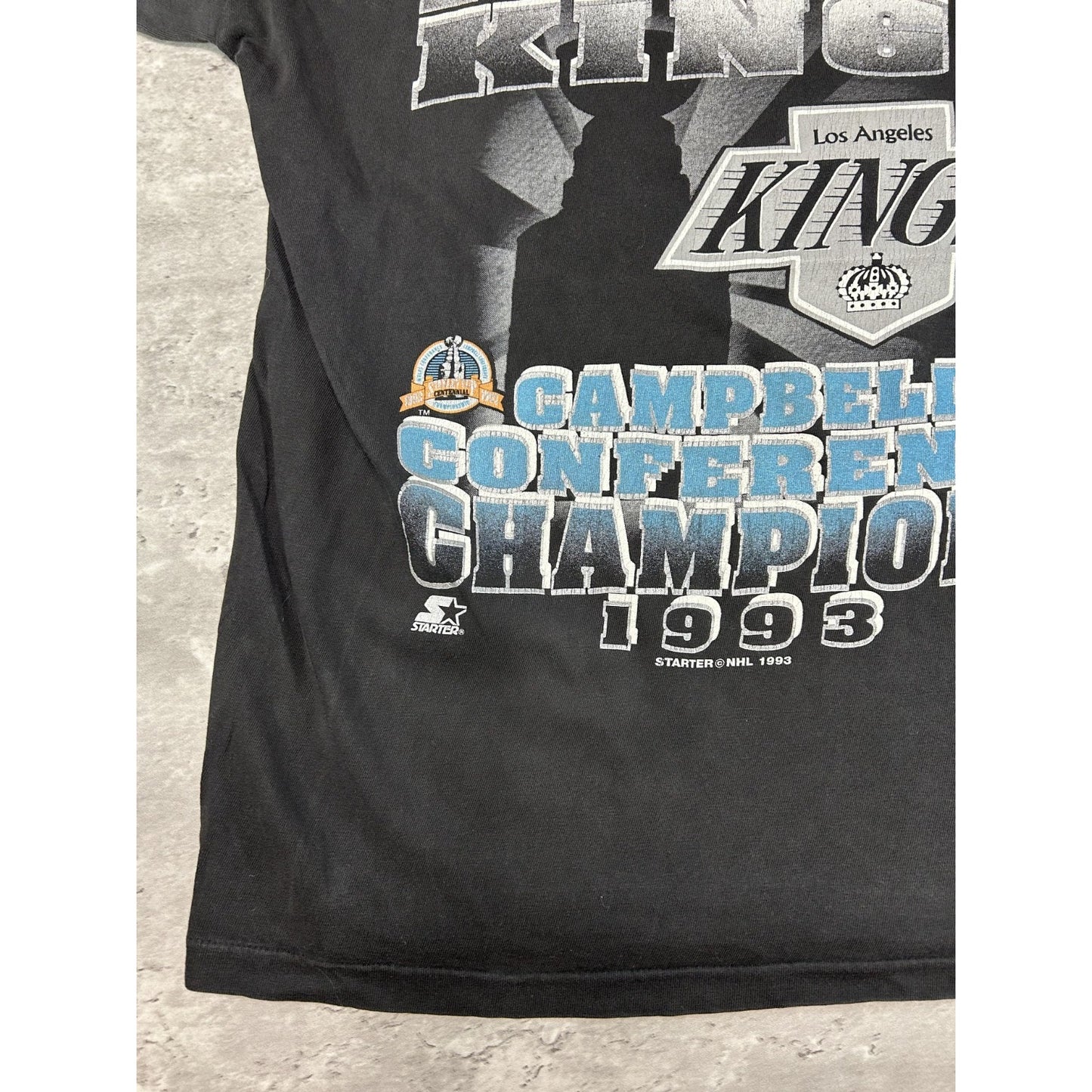 Vintage 1993 LA Kings NHL Campbell Conference Champs Starter T-Shirt Size Medium