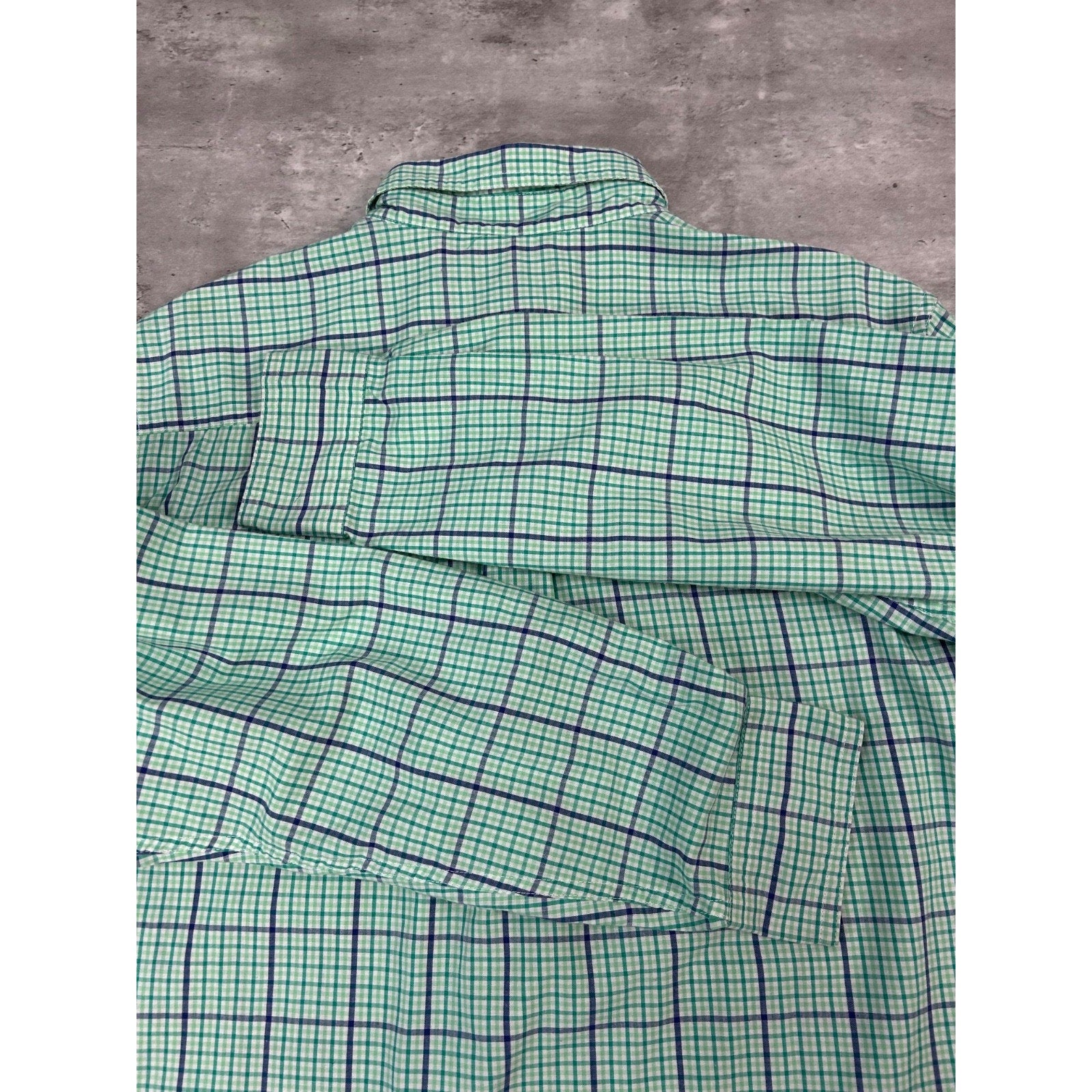 Vintage Chaps Plaid Print Reworked Cropped Long Sleeve Button Up Shirt Sz Large