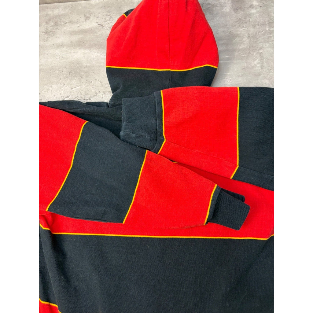 Vintage 90s University Of Guelph Embroidered Crest Hooded Sweatshirt Size Large