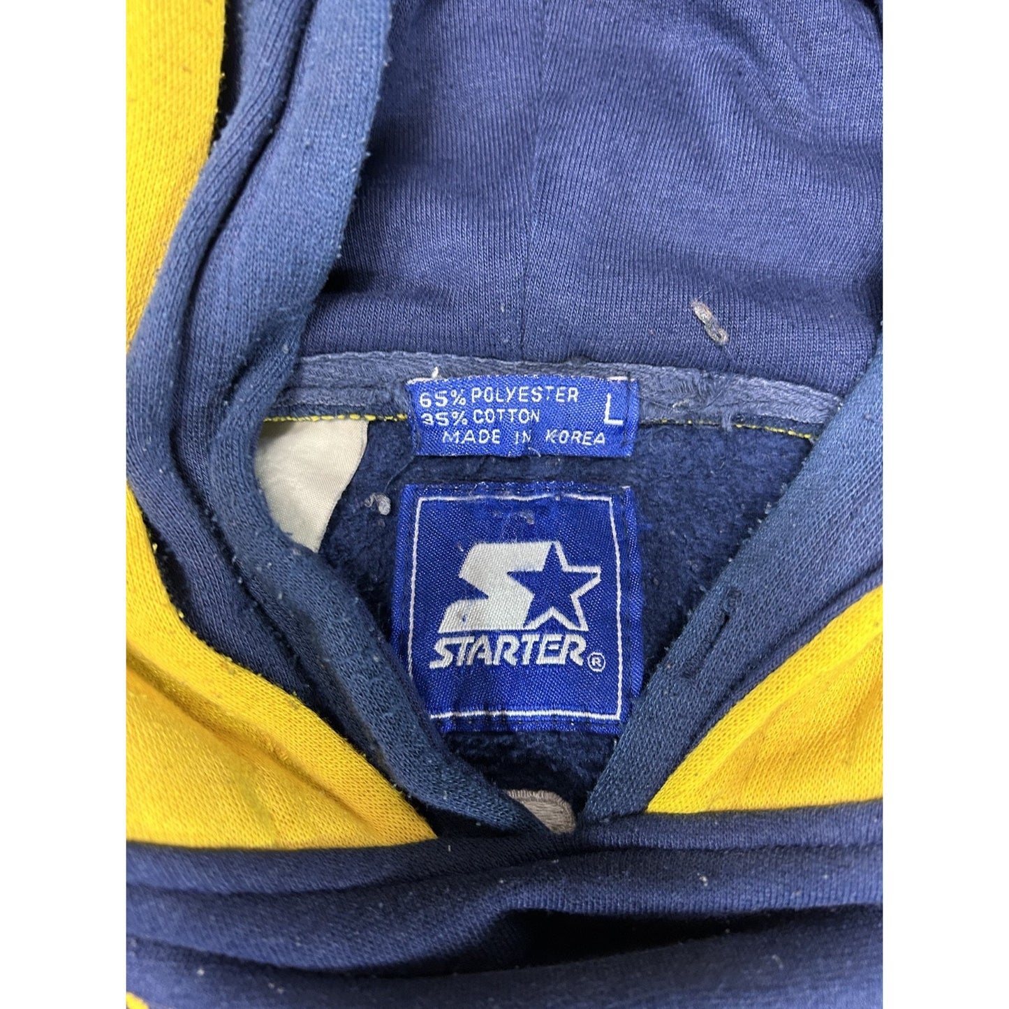 Vintage 90s Michigan Wolverines NCAA Starter Double Hood Sweatshirt Size Large