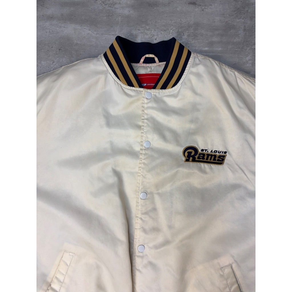 Vintage St Louis Rams NFL Reebok Football Bomber Jacket Size Large