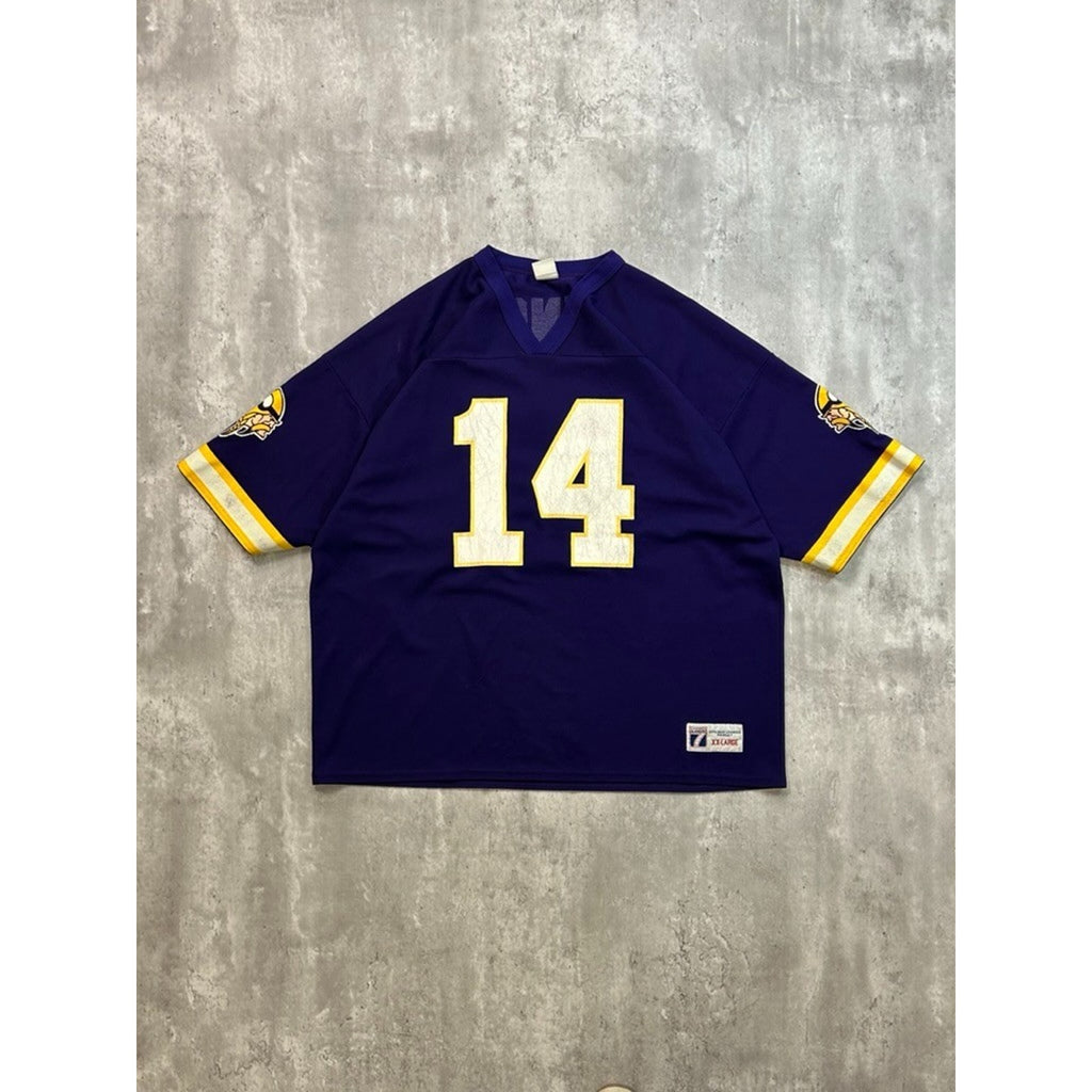 Vintage 90s Brad Johnson #14 Minnesota Vikings NFl Logo 7 Jersey Size 2XL