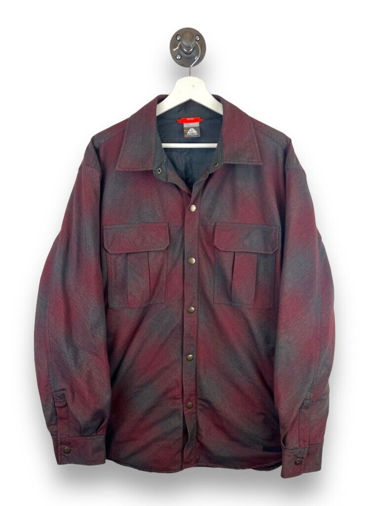 Vintage Nike ACG Insulated Flannel Over Coat Jacket Size Large Red