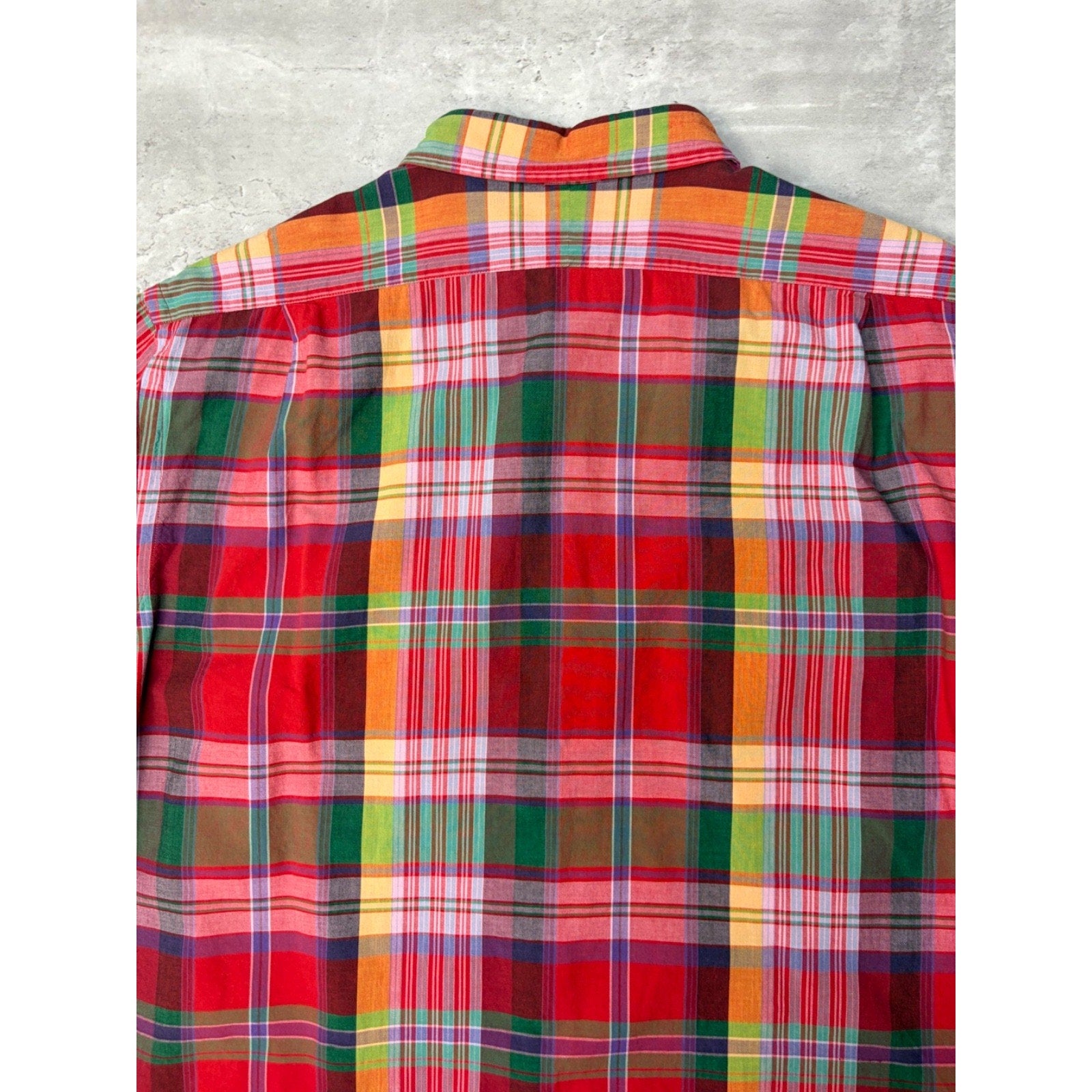 Vintage Polo Ralph Lauren Double Pocket Plaid Cropped Button Up Shirt Size XL