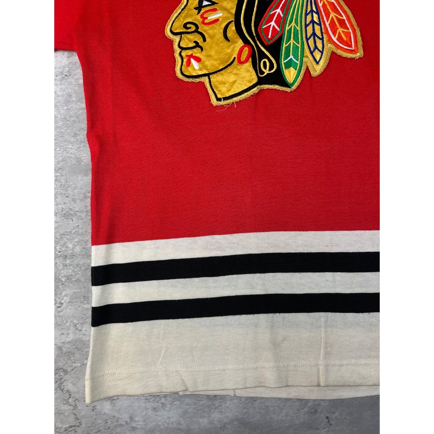 Vintage 70s/80s Chicago Blackhawks #35 NHL Hockey Jersey Size Medium