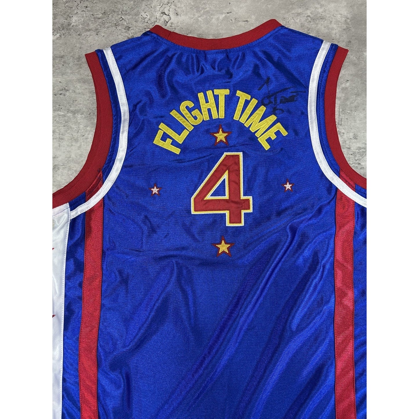 Vintage Harlem Globetrotters Flight Time #4 Basketball Jersey Size Small