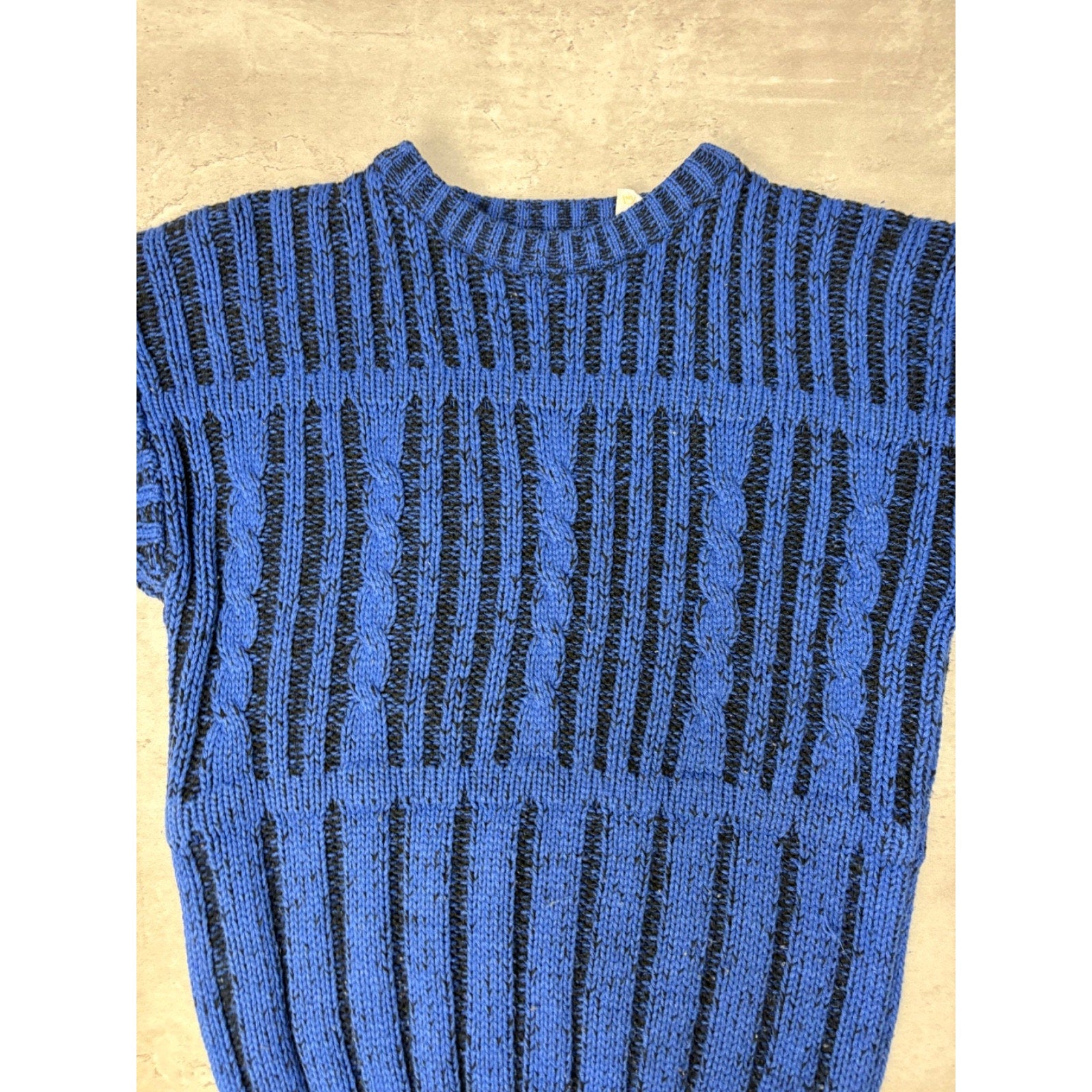 Vintage 90s Abstract Striped Pullover Ribbed Knit Sweater Size Small