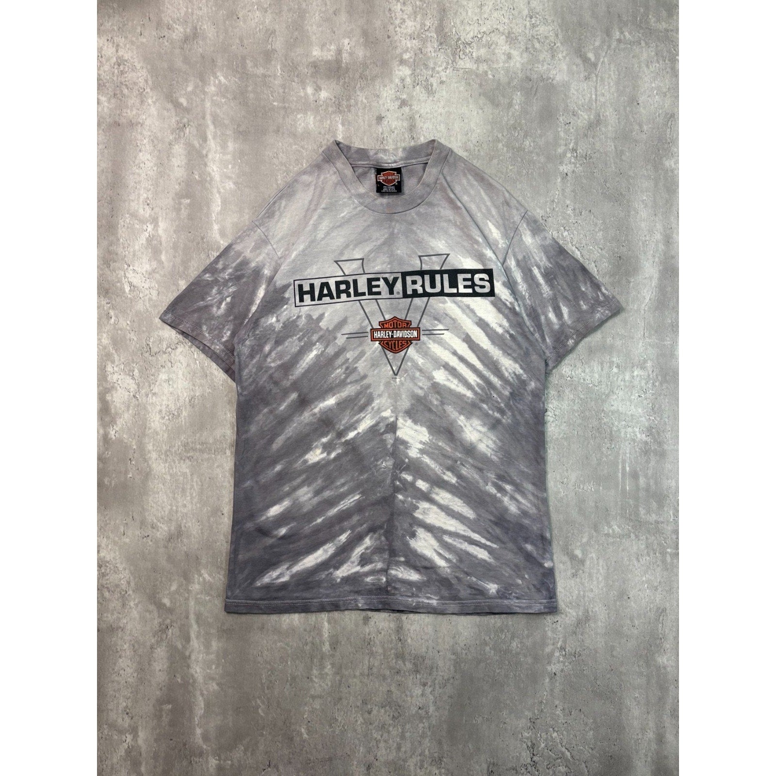 Vintage 1998 Harley Davidson Bald Eagle Graphic Tye Dye T-Shirt Size Large