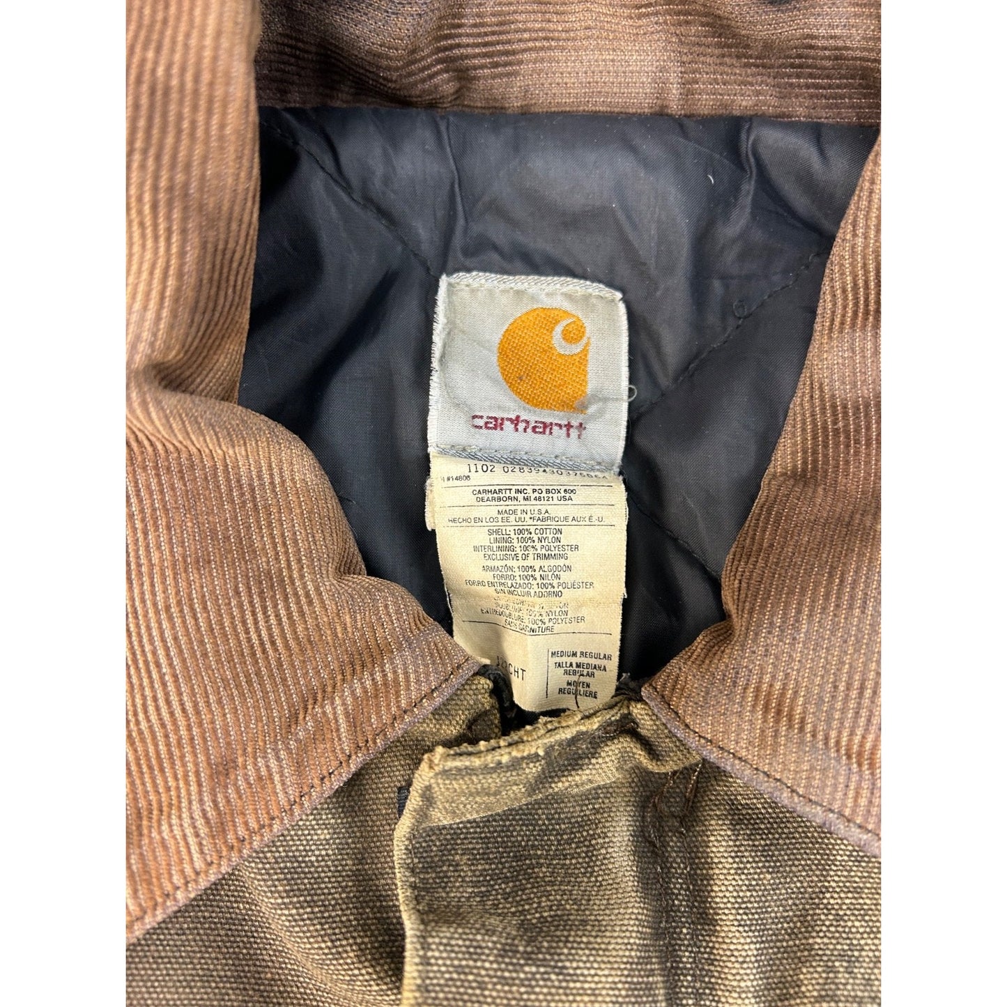 Vintage Carhartt Insulated Canvas Cropped Arctic Jacket Size Medium