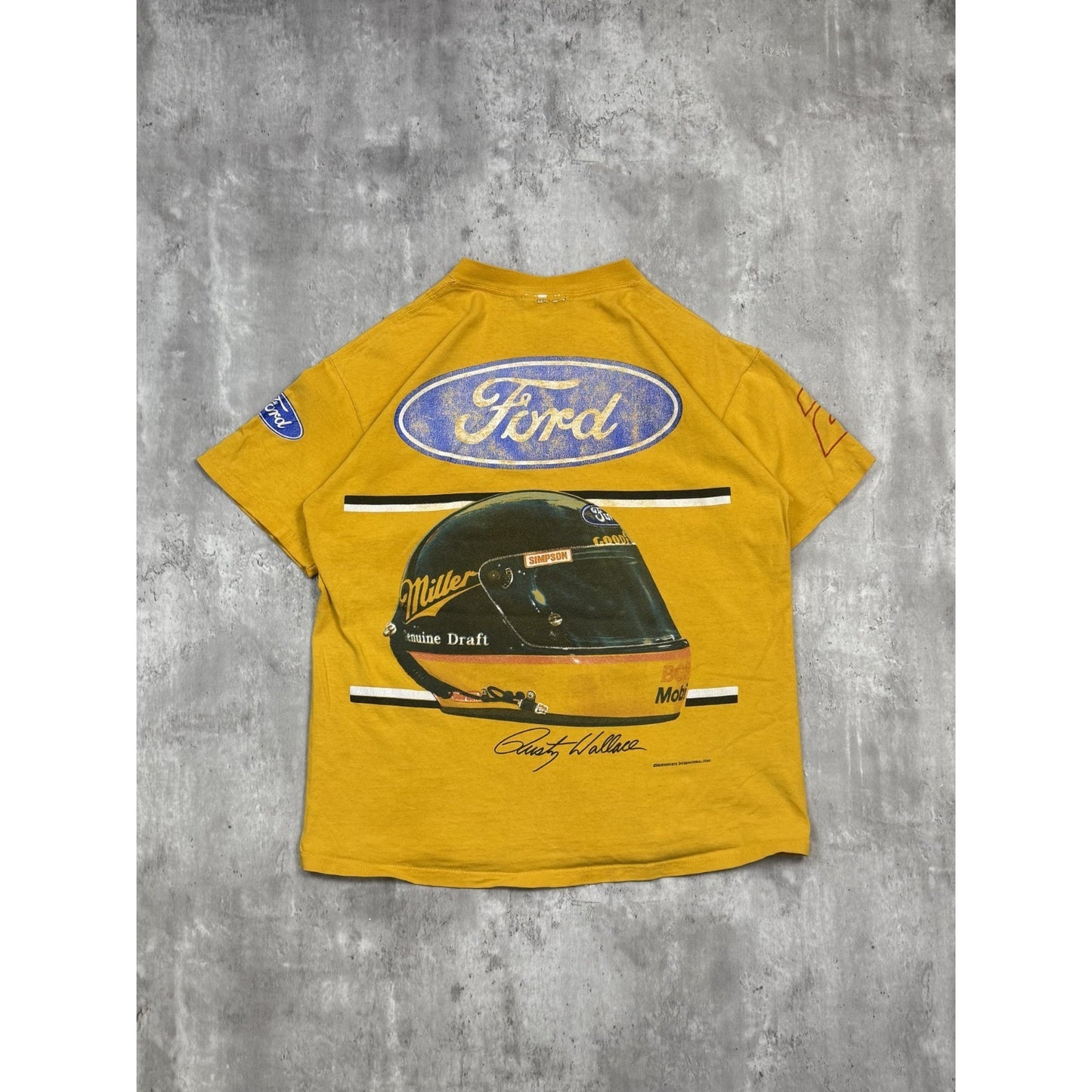 Vintage Rusty Wallace #2 Miller Racing Nascar All Over Print T-Shirt Size Large