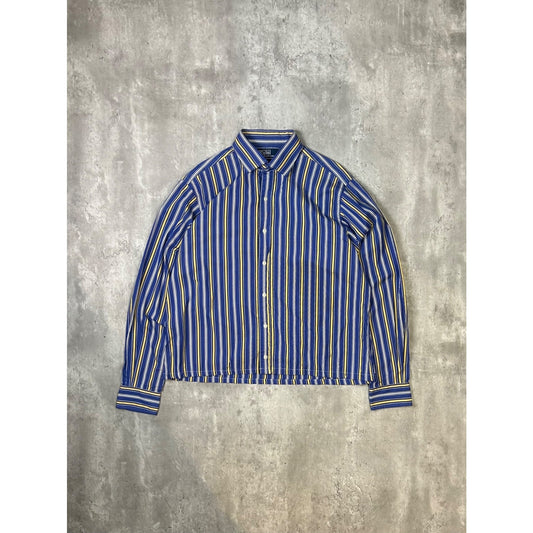 Vintage Polo Ralph Lauren Striped Long Sleeve Cropped Button Up Shirt Size Large